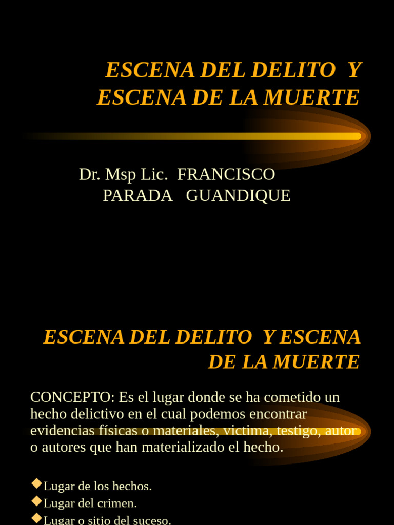 Escena Del Delito y Escena de La Muerte | PDF
