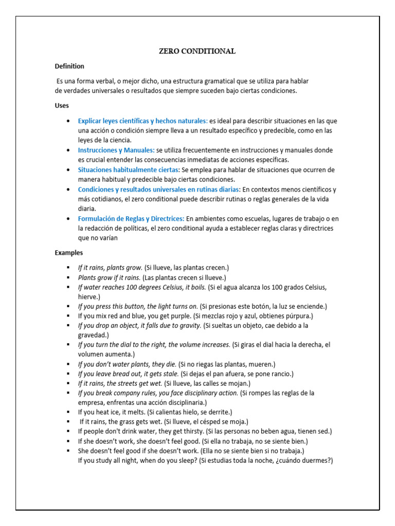 Zero conditional pdf