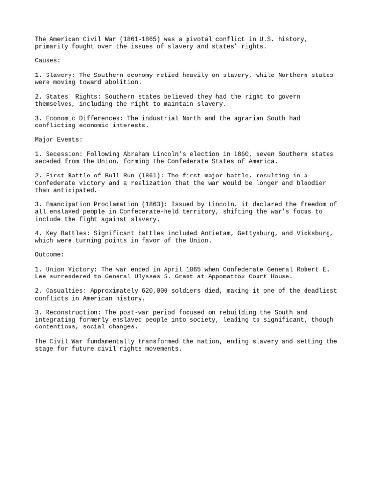 The American Civil War Pdf