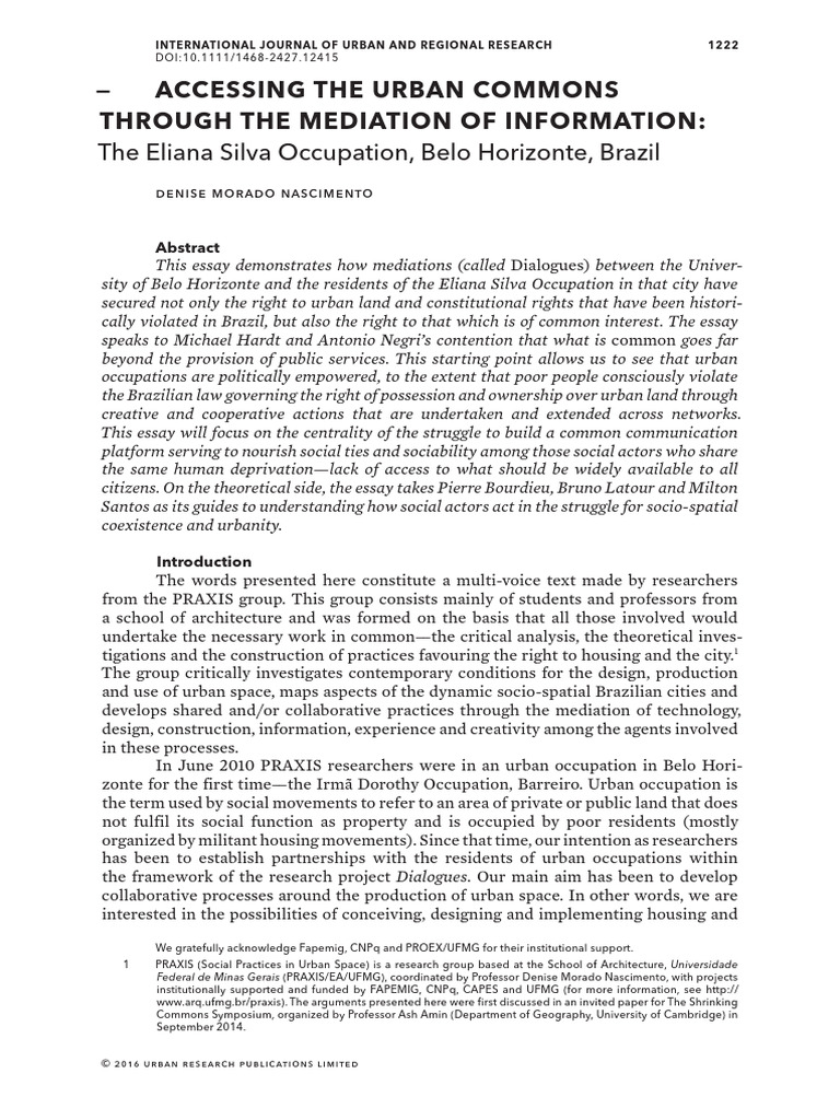 Accessing The Urban Commons | PDF