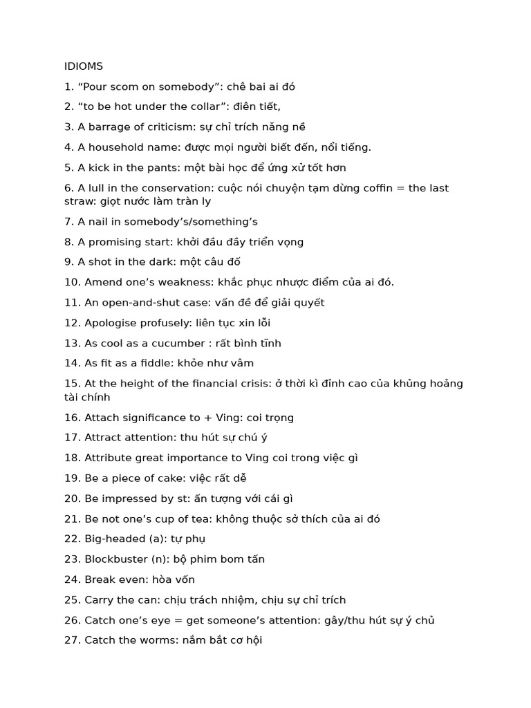 Idioms | PDF