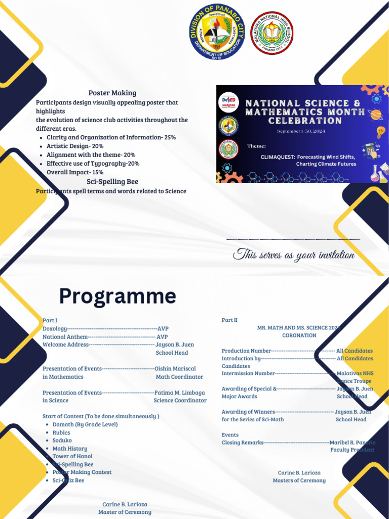 Program For Sci-Math Culmination Program | PDF