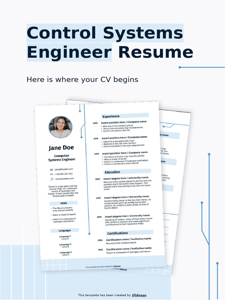 Control Systems Engineer Resume by Slidesgo | PDF