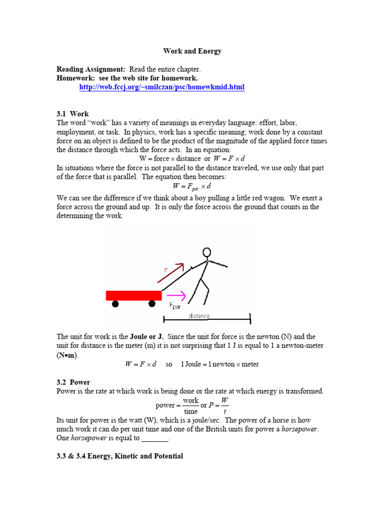 Notes On Work and Power | PDF