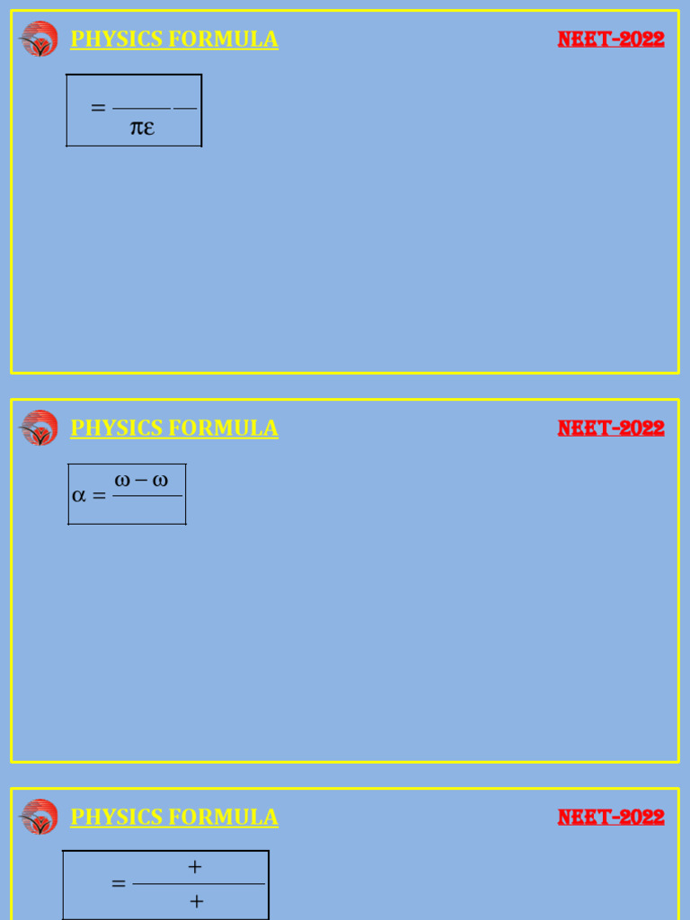 NEET-2022 (Physcis Formula) R.D Sir | PDF | Materials Science | Mechanics