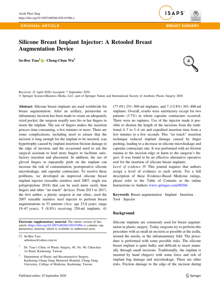 Breast implant injector | PDF