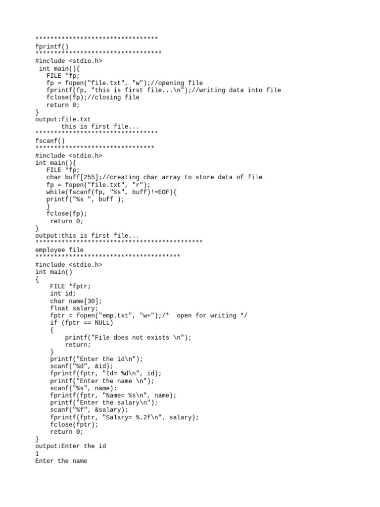 Library Files In C