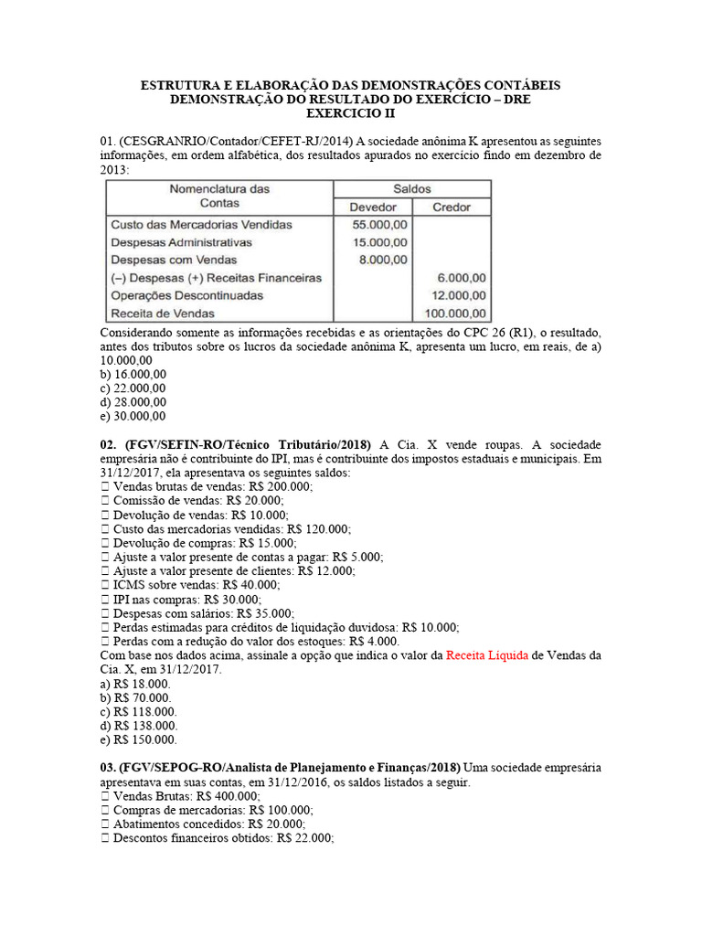 Estrutura E Elaboração Das Demonstrações Contábeis Demonstração Do ...