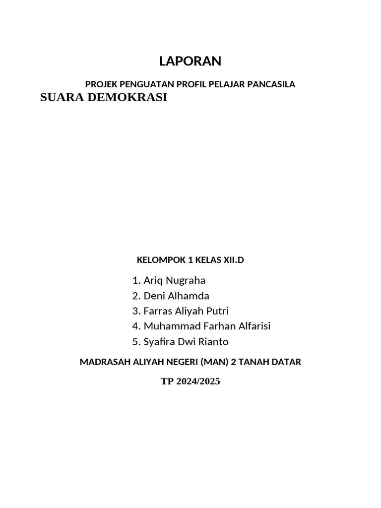 Laporan p5 KLP 5 | PDF