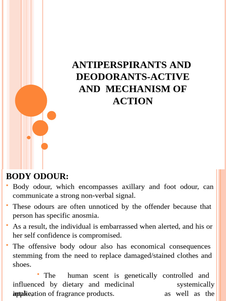 Antiperspirants and DeodorantsActive and Mechanism of Action PDF