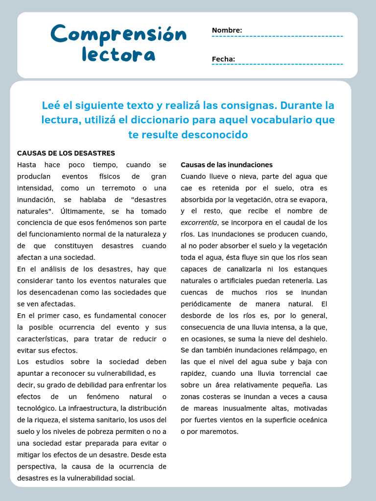 Comprensión Lectora 3 Año | PDF