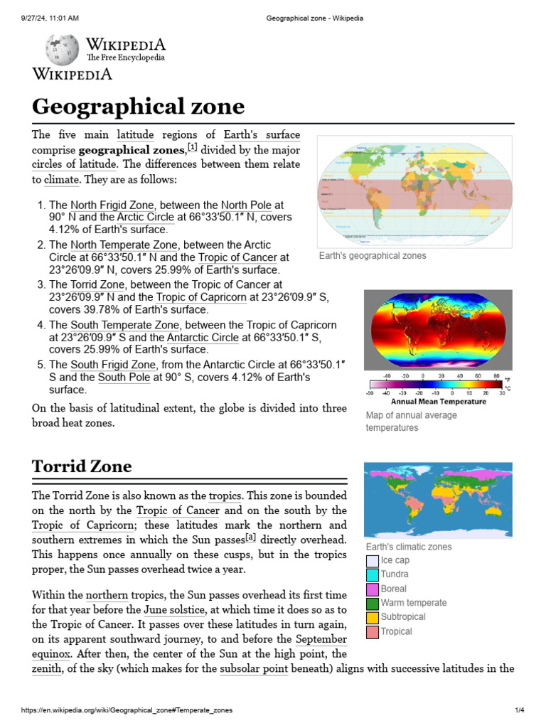 Geographical Zone - Wikipedia | PDF