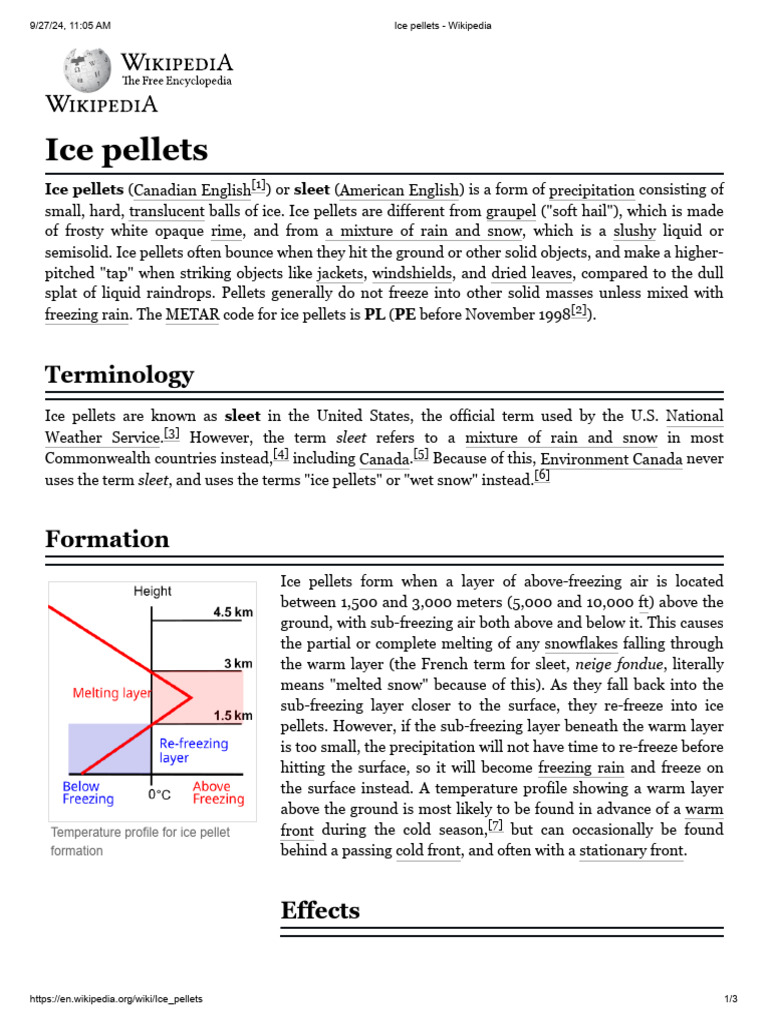 Ice Pellets - Wikipedia | PDF