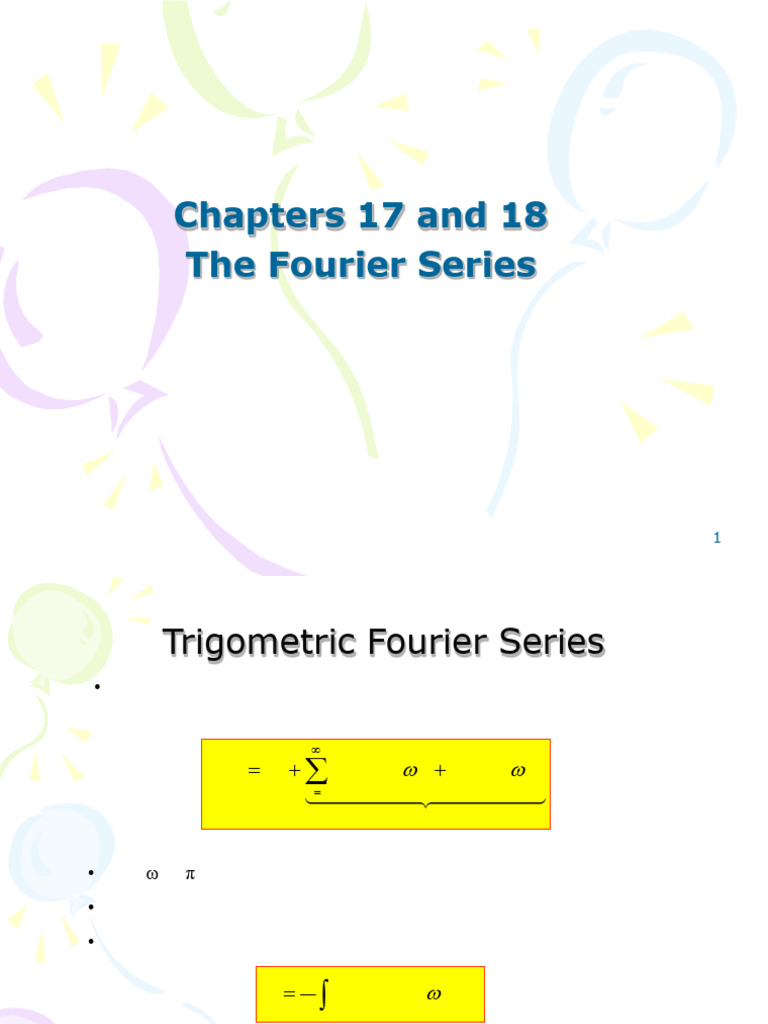 Fourier Series and Transform Basics | PDF | Fourier Series | Fourier ...