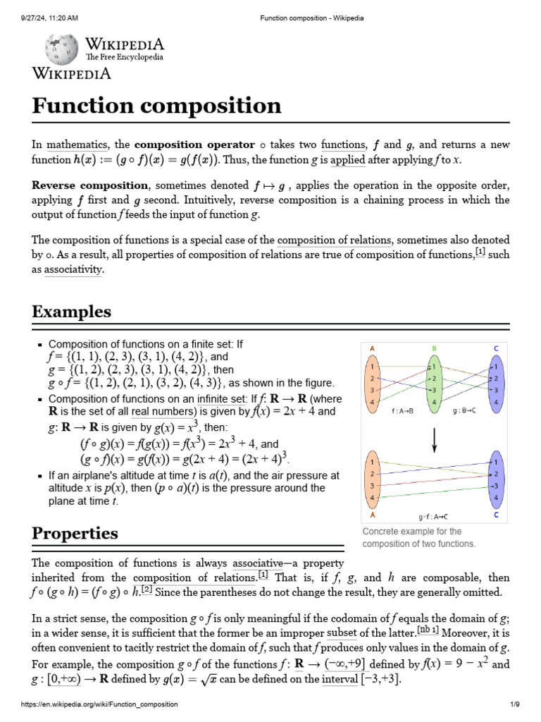 Function Composition - Wikipedia | PDF
