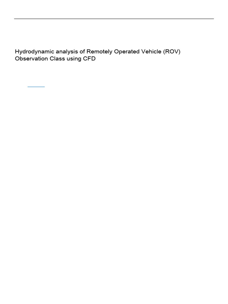 Hydrodynamic Analysis of Remotely Operated Vehicle (ROV) Observation ...