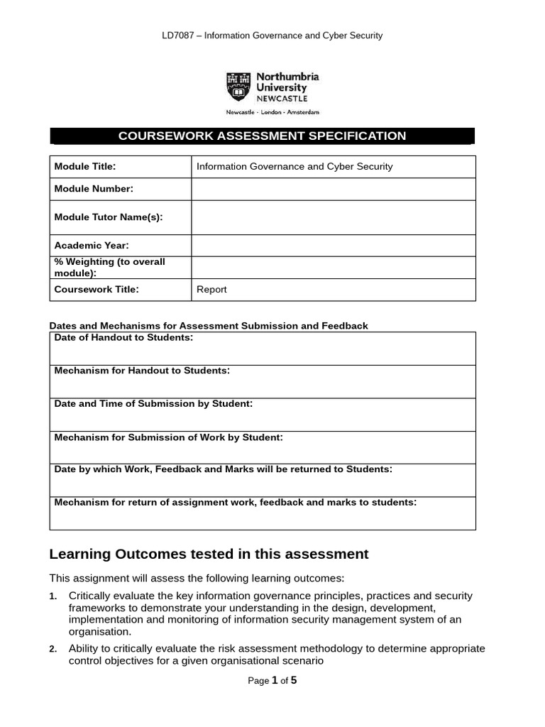 Information Governance and Cyber Security | PDF