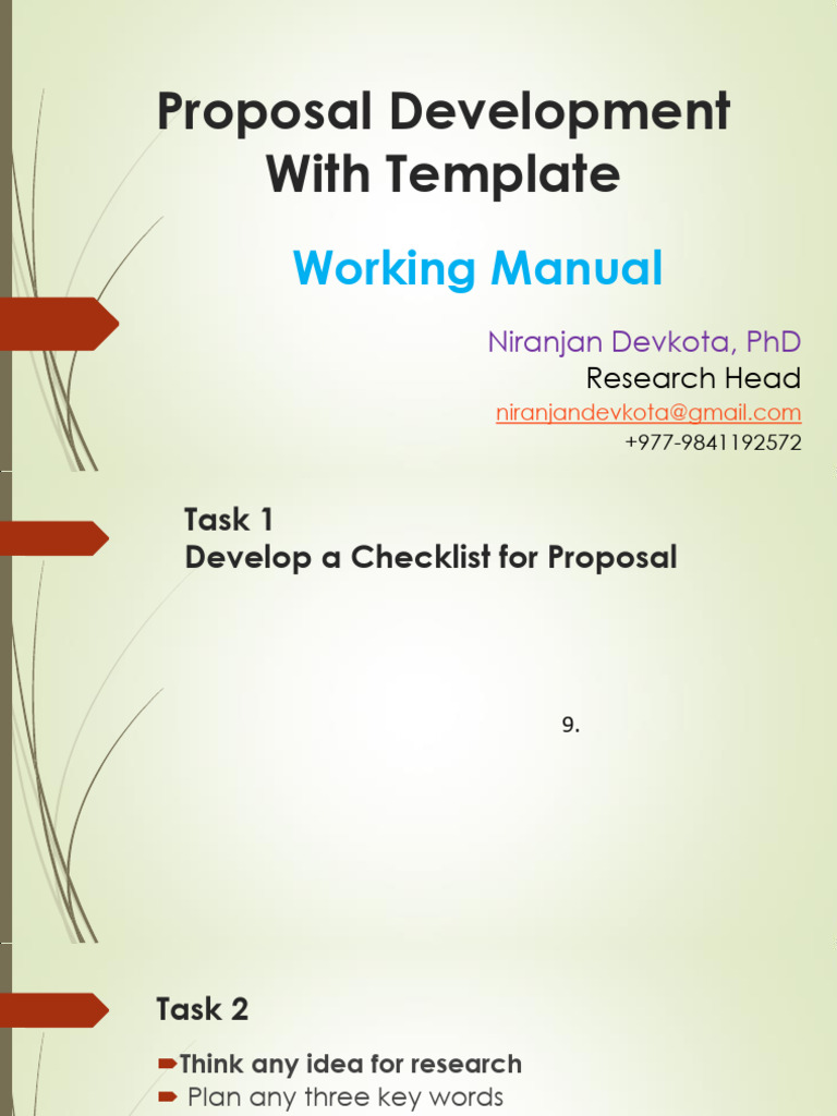 Proposal Development - Working Manual | PDF | Theory | Business