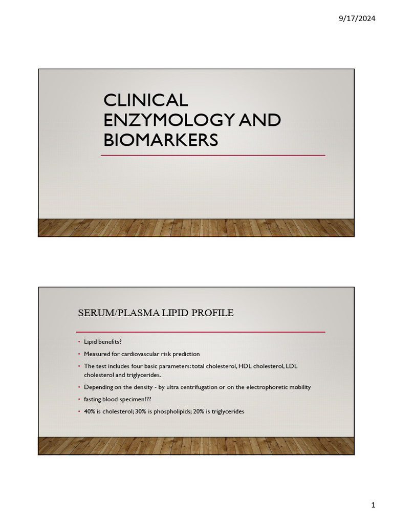 IV-Clinical Enzymology and Biomarkers - Notes | PDF