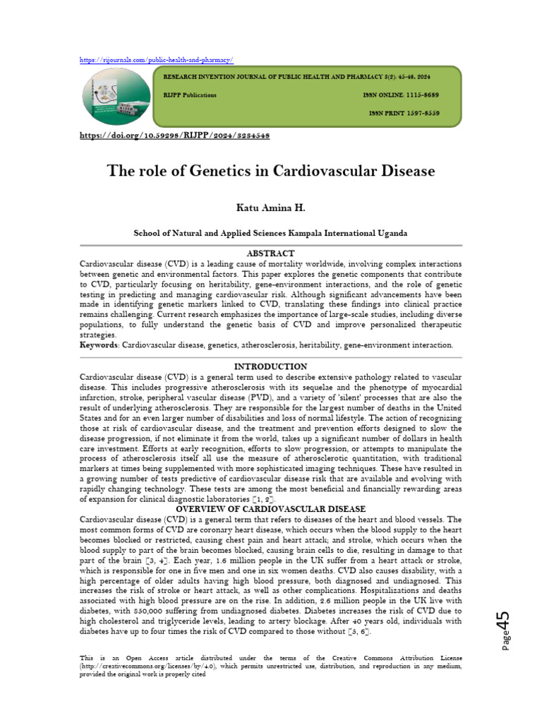 Genetics and Cardiovascular Disease Insights | PDF | Cardiovascular ...
