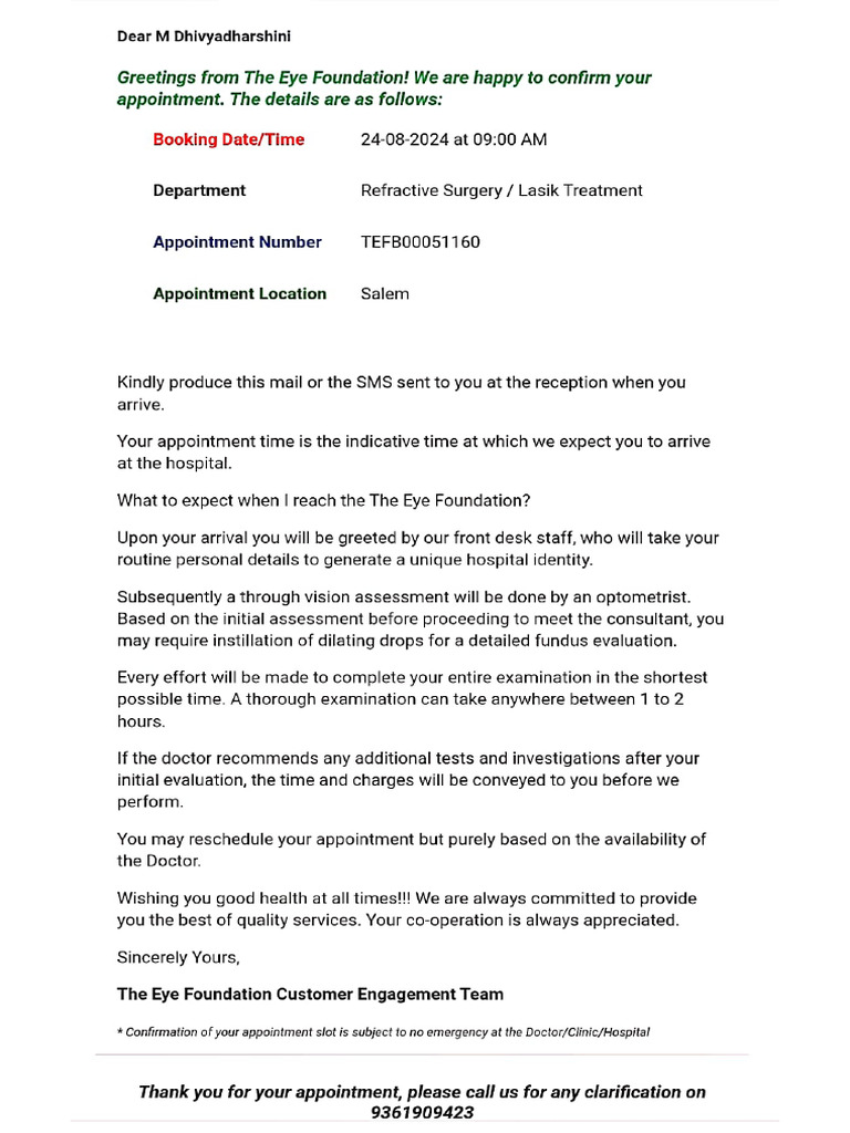 M. Dhivyadharshini Appointment Order | PDF