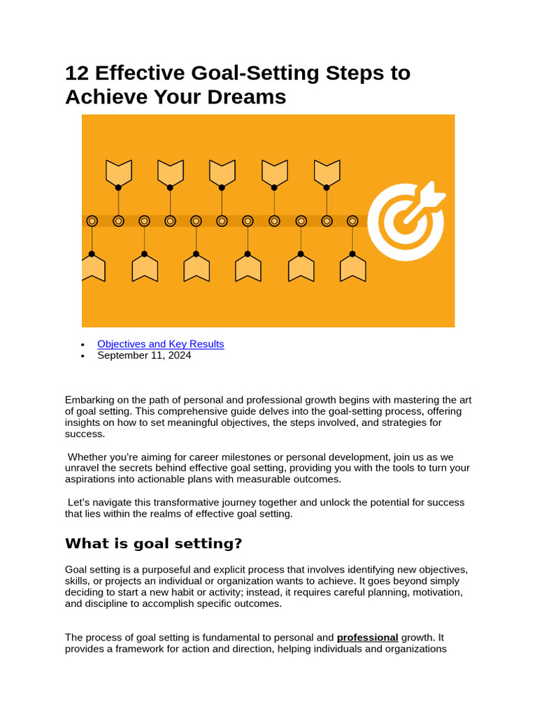12 Effective Goal PDF 123 | PDF | Goal Setting | Business