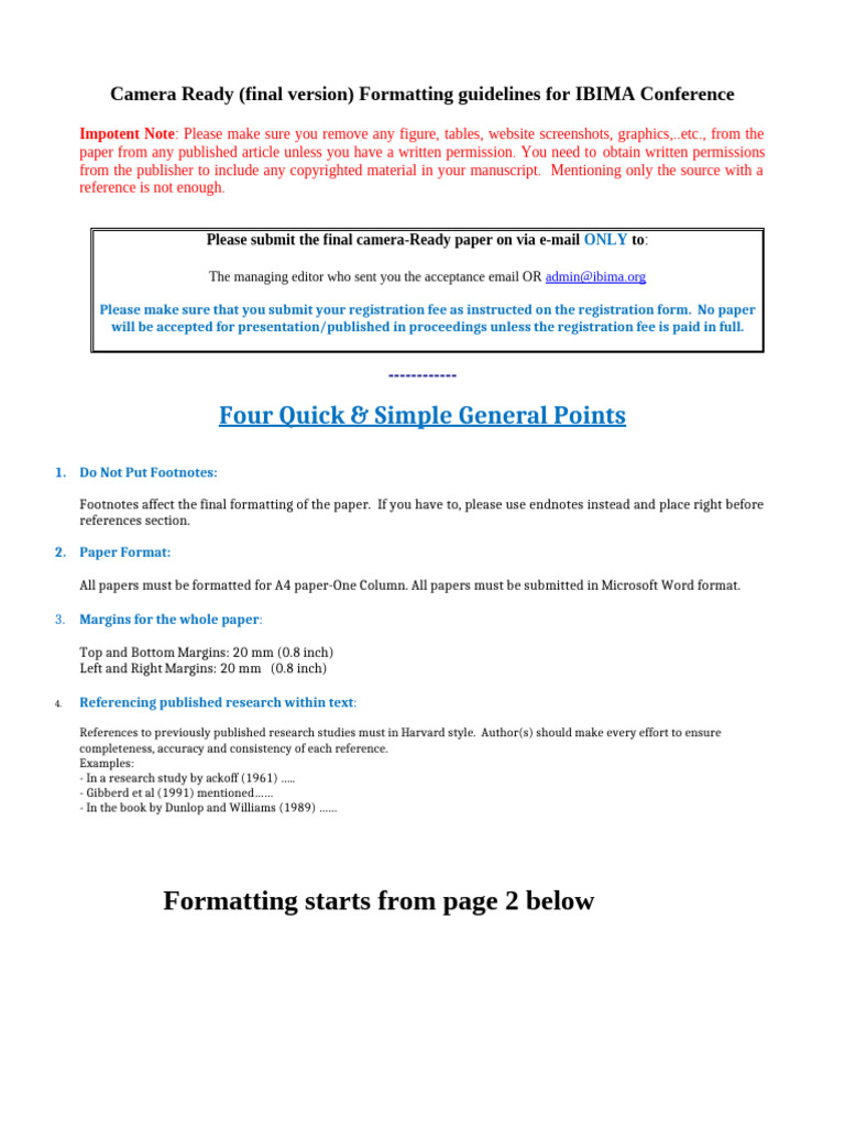 43rd IBIMA Camera Ready Format Guidelines | PDF