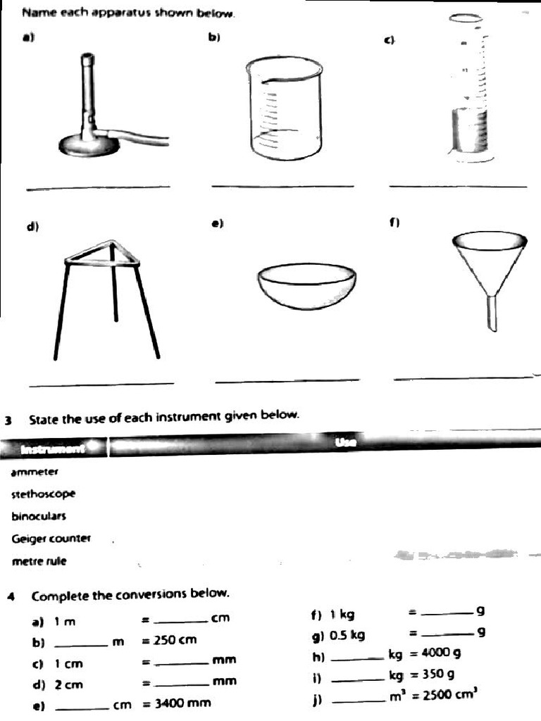 1st Form Instruments CW | PDF