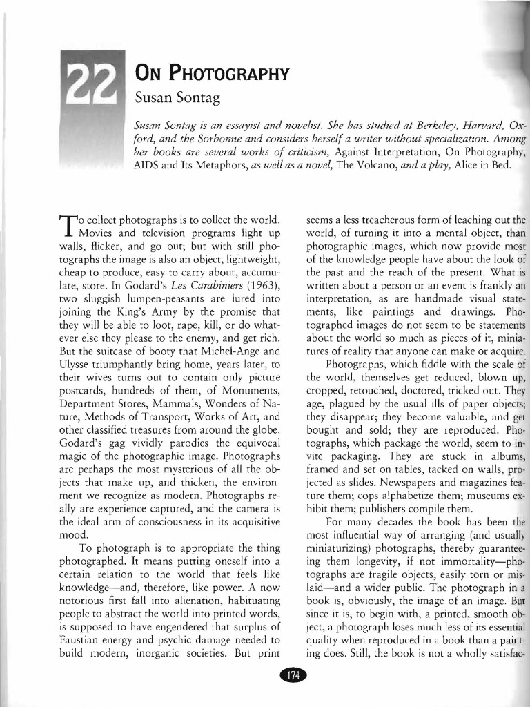 Sontag Susan Photography | PDF