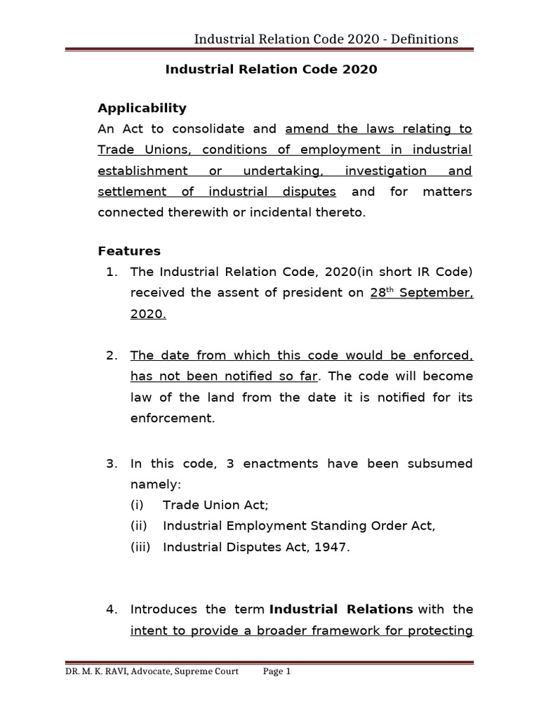 Lecture 5a 401 unit 1 ir code 2020 definitions pdf employment