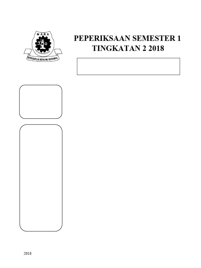 Skema 2018 PP SAINS T2 Final Sem 1 | PDF