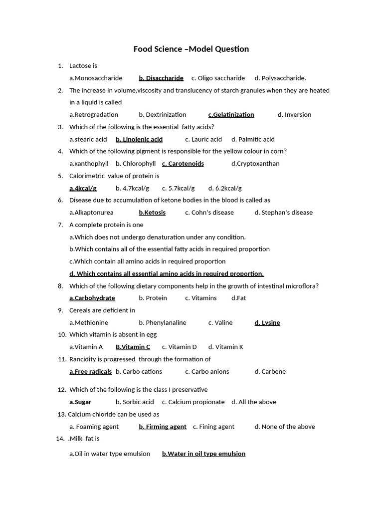 FSN Model Question | PDF