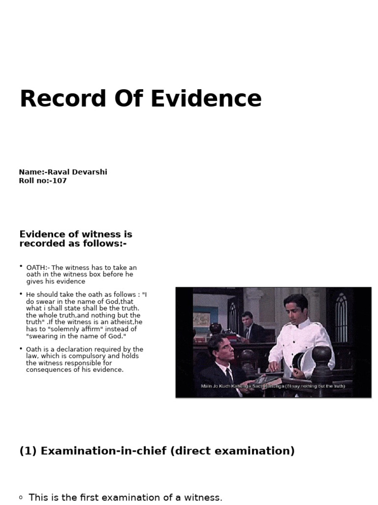 Record of Evidence | PDF