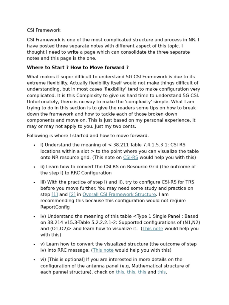 5G CSI Framewrok | PDF