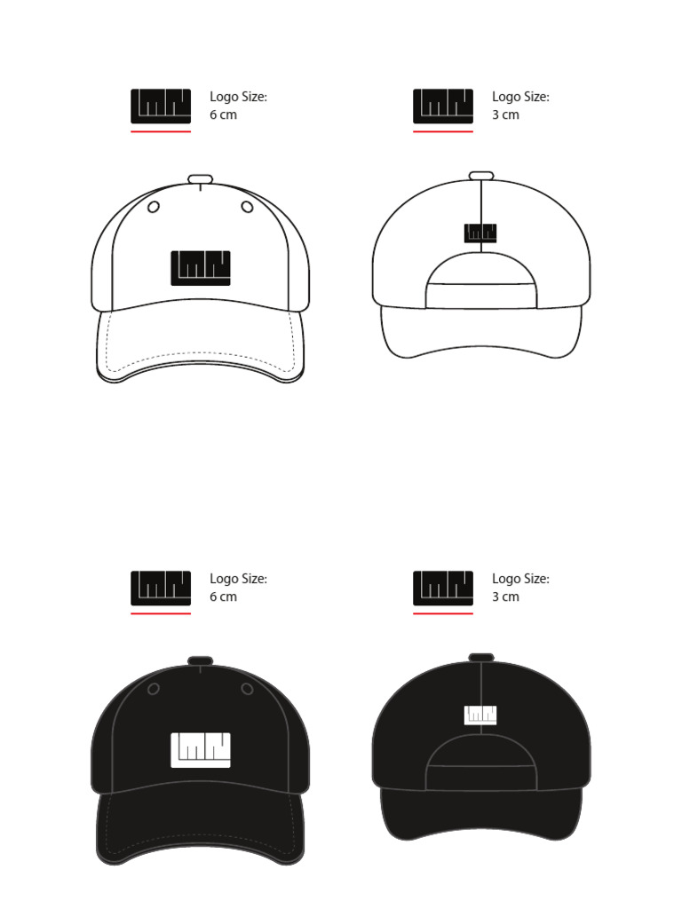 LMN Baseball Cap Logo Placement PDF