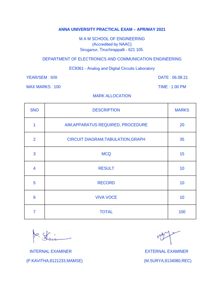 Mark Allocation | PDF