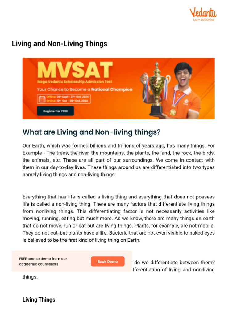 Living and Non-Living Things | PDF