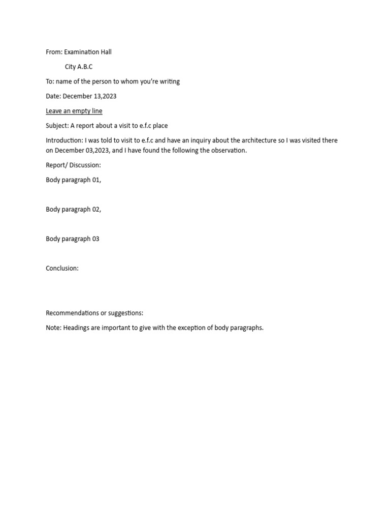 Report Writing Format | PDF