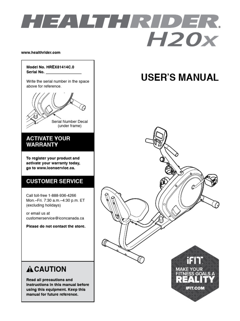 Healthrider H20X UsMan (EN) | PDF