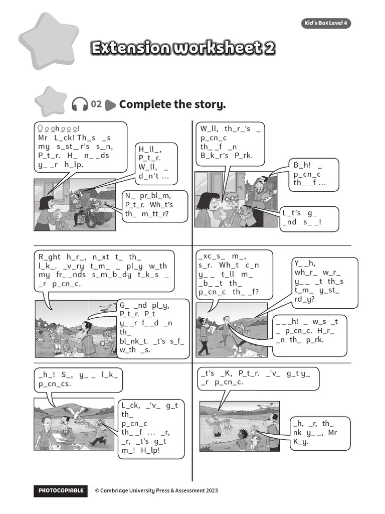 KidsBox Level4 Unit0 Extension Worksheet 2 | PDF