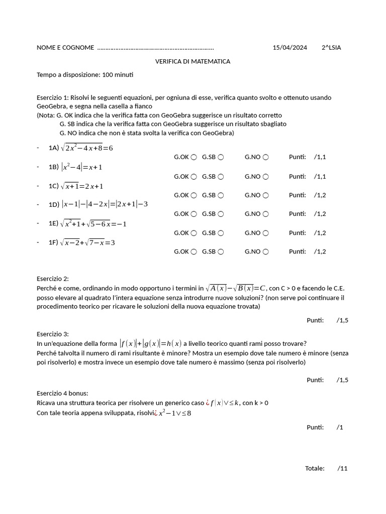 Verifica 02 | PDF