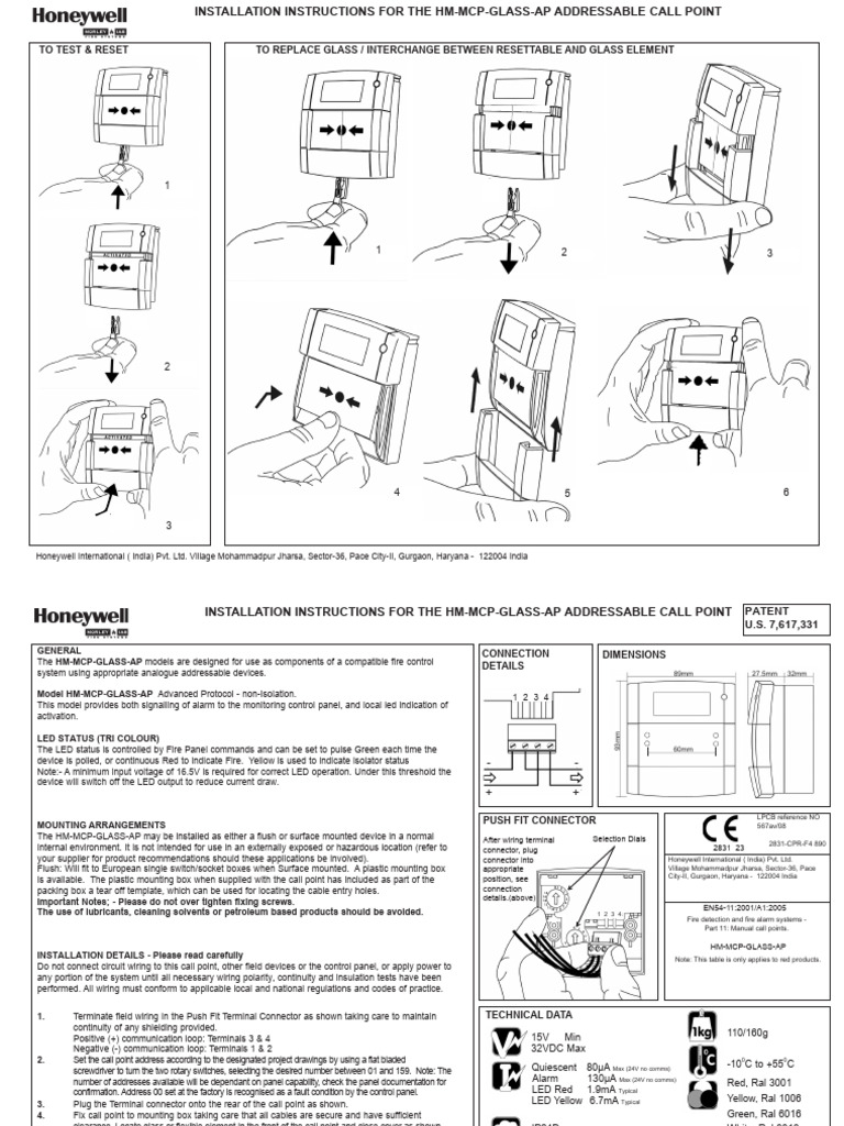 HBT Fire MCP Installation Instructions | PDF