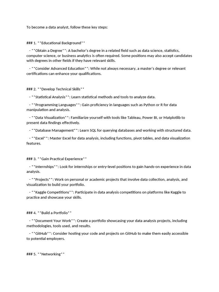 Data Analyst How | PDF