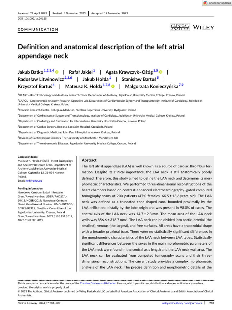 Clinical Anatomy - 2023 - Batko - Definition and Anatomical Description ...