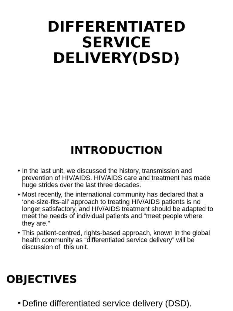Differentiated Service Delivery (DSD) Power TTTT Point | PDF