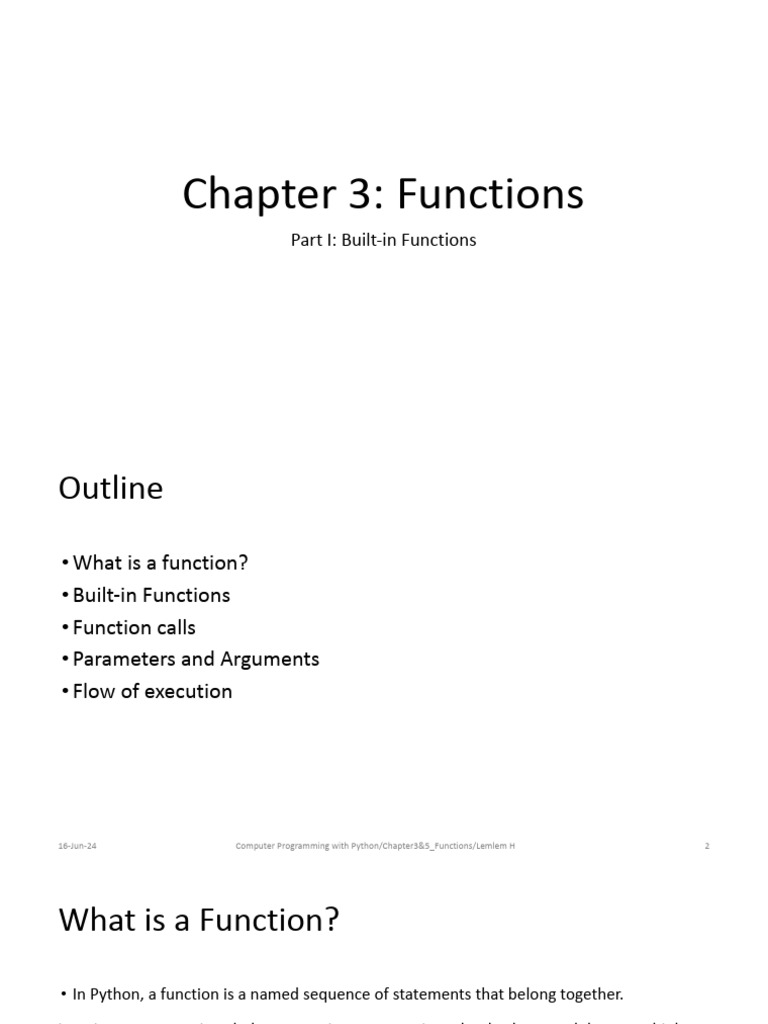Chapter 3-5 Functions | PDF