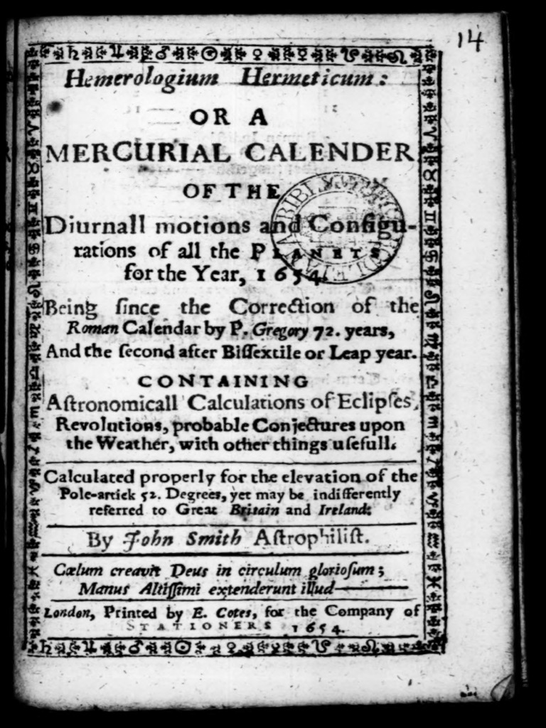 Bim - Early English Books 1641 1700 - Hemerologium