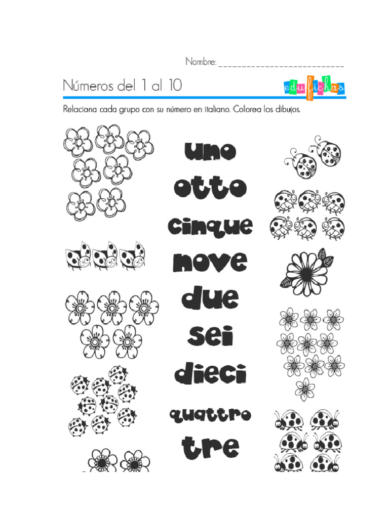Numeros en italiano pdf
