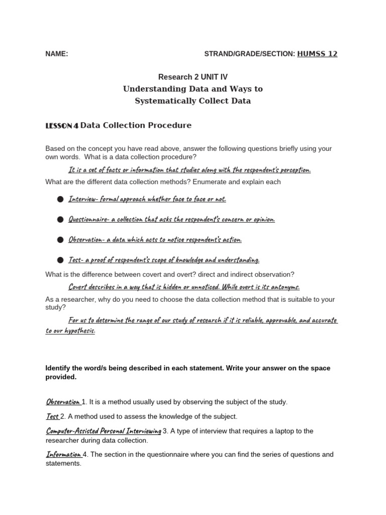 Data Collection Methods Guide | PDF | Level Of Measurement | Career ...