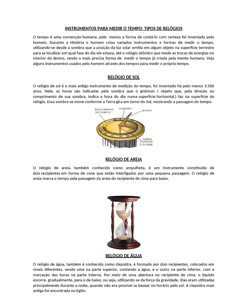 9 - Instrumentos para Medir o Tempo | PDF
